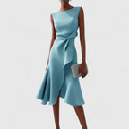 Asymmetric Dress with Modern Draped Cut