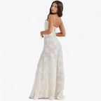 Flowing Flared Dress with Draped Elegant Silhouette