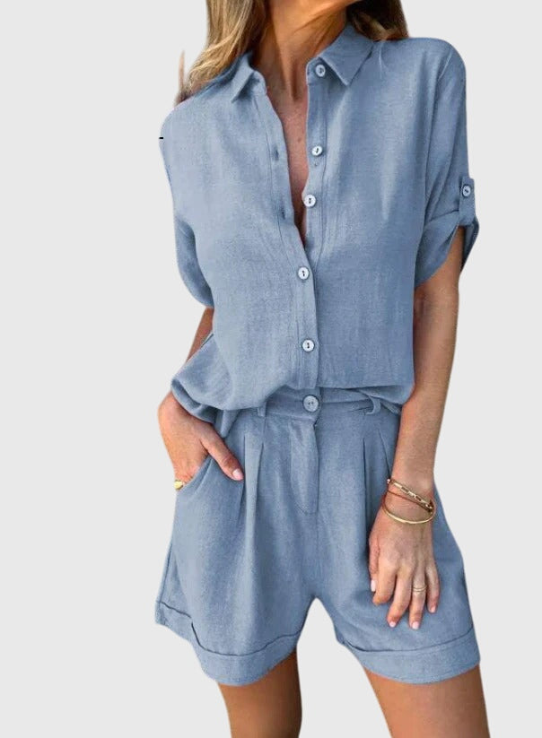 Breathable Summer Two Piece Set with Wrinkle Resistant Finish