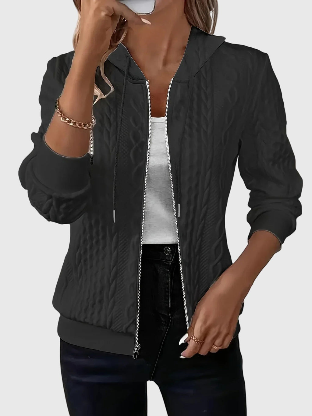Zip Front Hoodie with Soft Comfortable Feel
