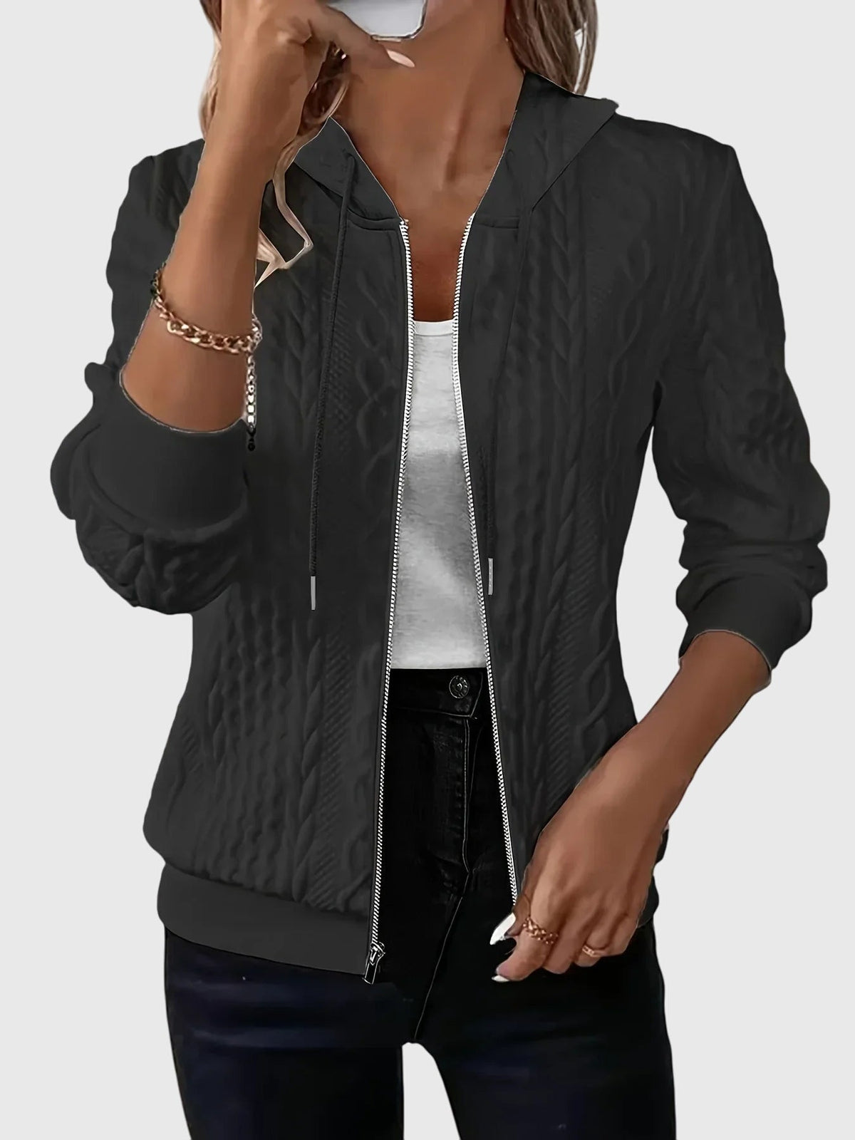 Zip Front Hoodie with Soft Comfortable Feel