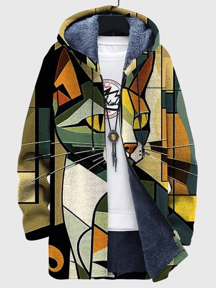 Artistic Print Jacket with Comfortable Fit