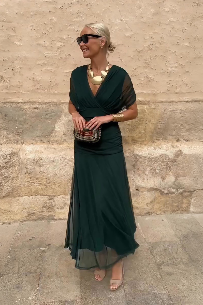 Floor Length Maxi Dress with Graceful Drape