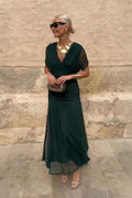 Floor Length Maxi Dress with Graceful Drape