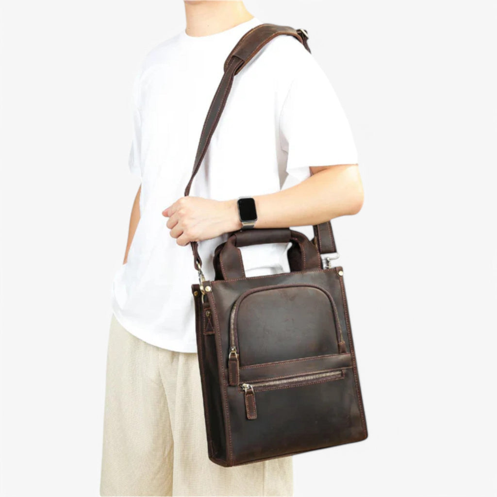 Faux Leather Document Portfolio with Multiple Compartments
