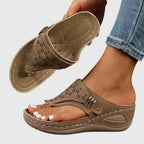 Slip-On Sandals with Striped Detail