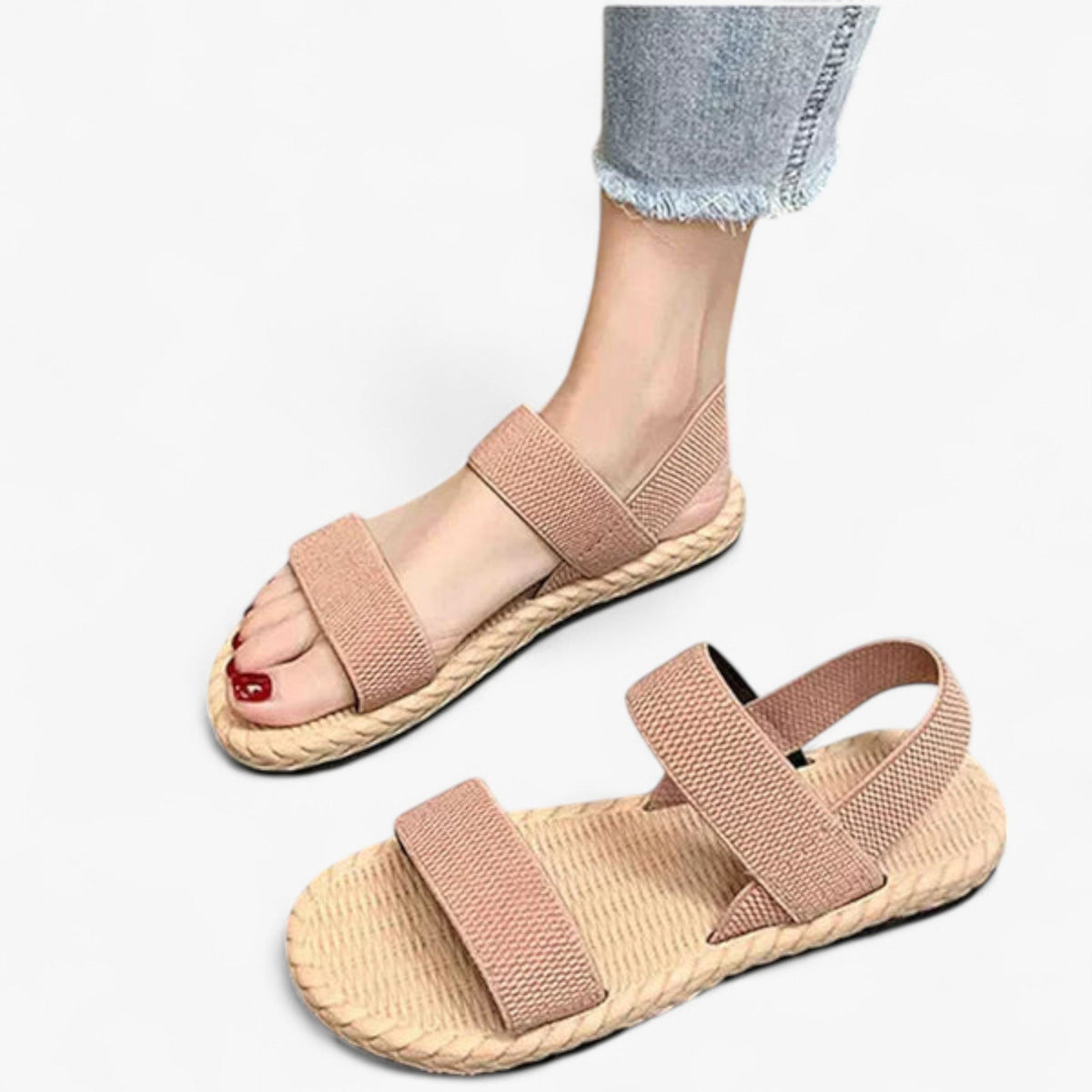 Comfort sandals with adjustable strap and flowing design