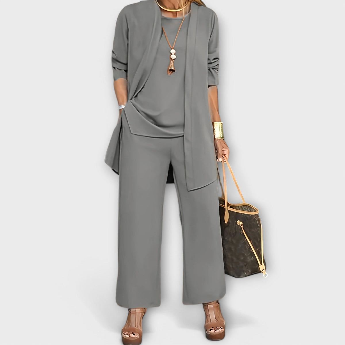 Three Piece Set with Relaxed Coordinated Design