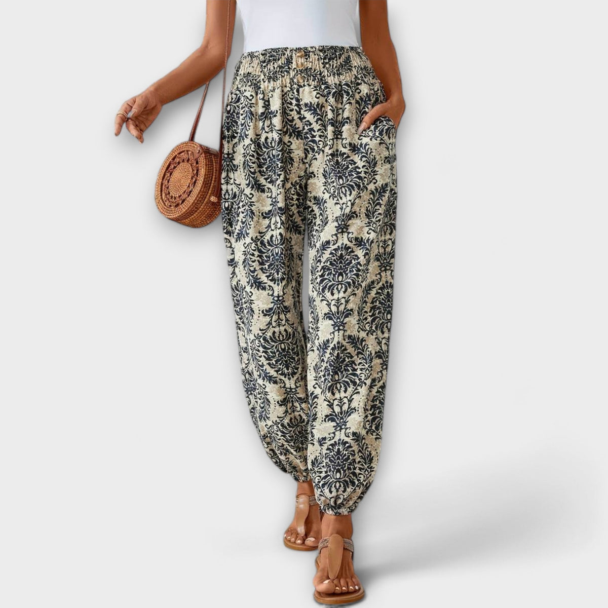 Patterned Trousers with Bold Graphic Design
