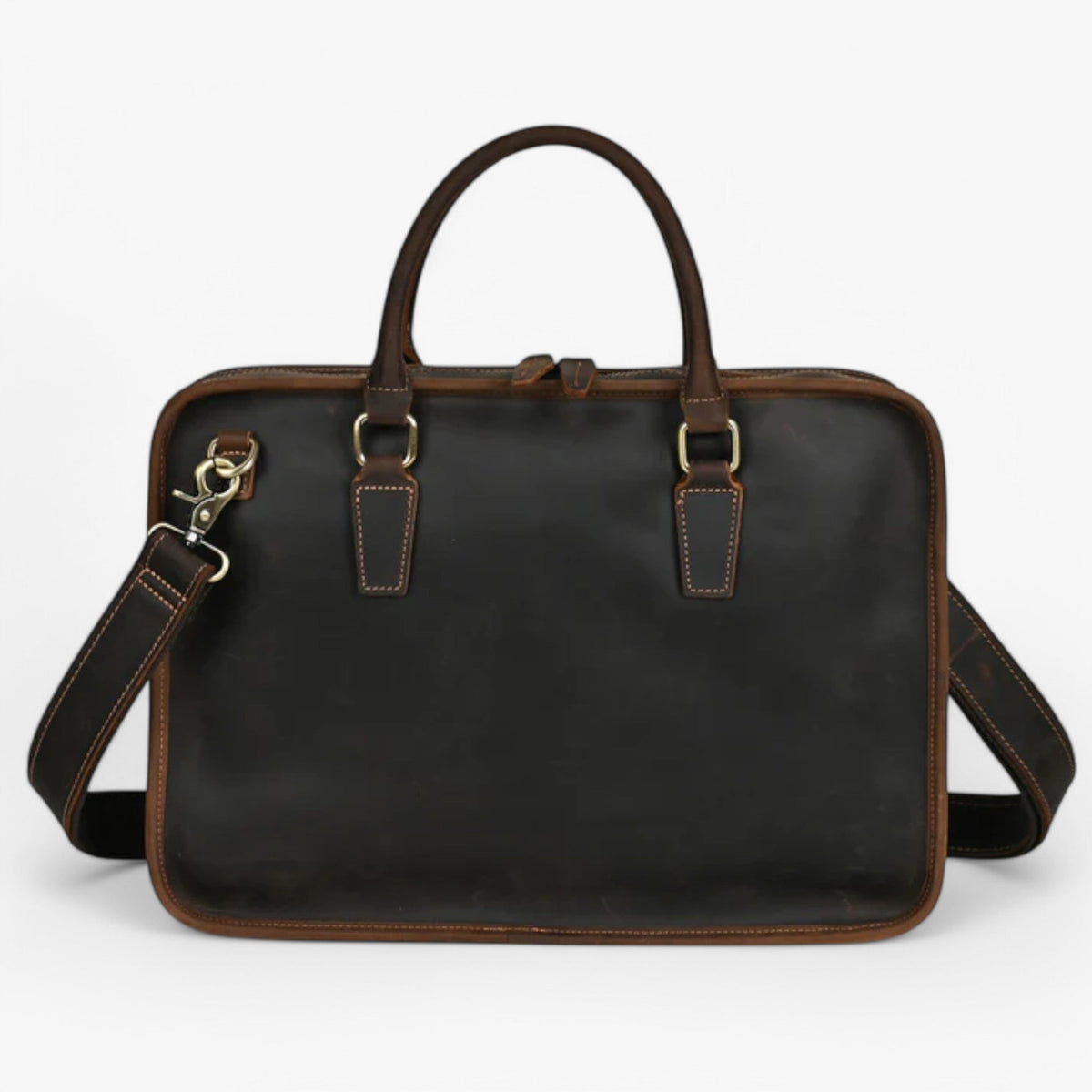 Patina-Finish Laptop Bag with Carry Handles
