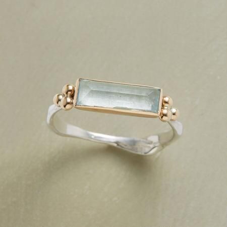 Vintage-Style White Rectangular Glass Ring with Step-Cut Look
