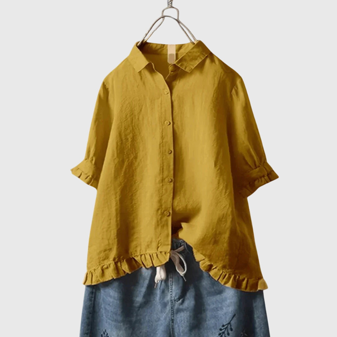 Camisa de primavera refinada con acabado limpio