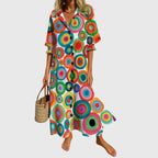 Boho Maxi Dress with Delicate Pattern and Lace Accents