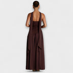 Strapless Maxi Dress with Contrast Bodice and Side Slit