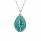 Tree of Life Pendant Necklace with Natural-Look Stones