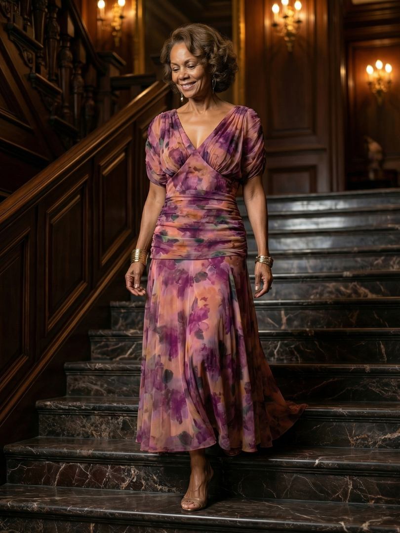 Off Shoulder Midi Dress with Draped Neckline