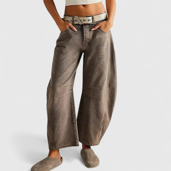 Wide Leg Trousers with Elongating Relaxed Fit