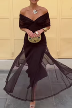Floor Length Maxi Dress with Graceful Drape