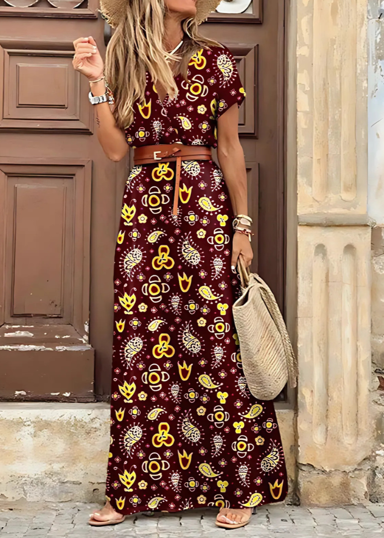 Vestido largo bohemio y fluido de caída holgada