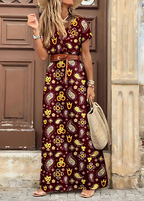 Vestido largo bohemio y fluido de caída holgada