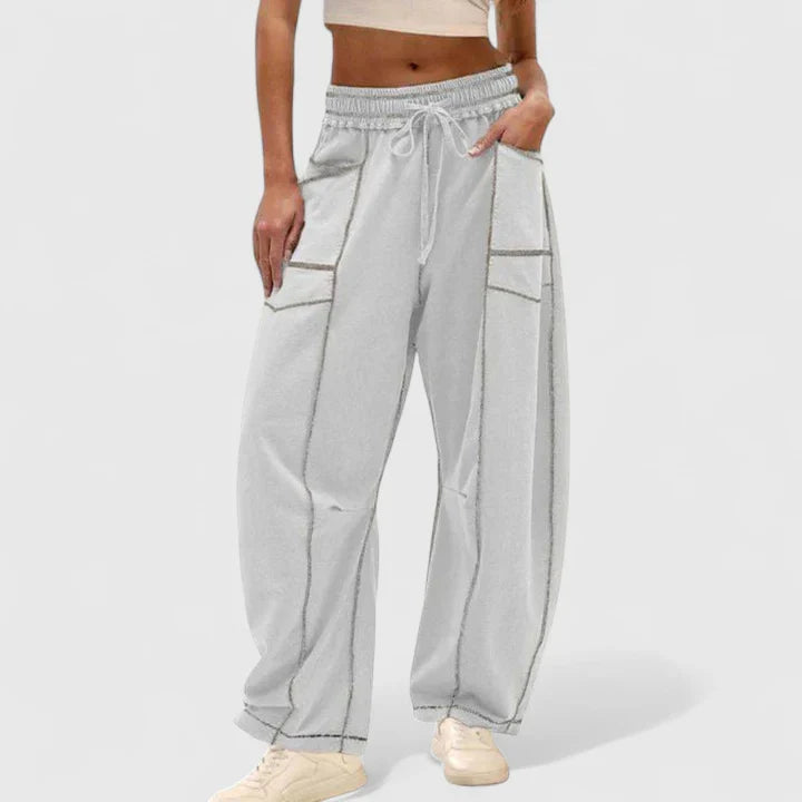 Baggy Leg Trousers with Easy Movement
