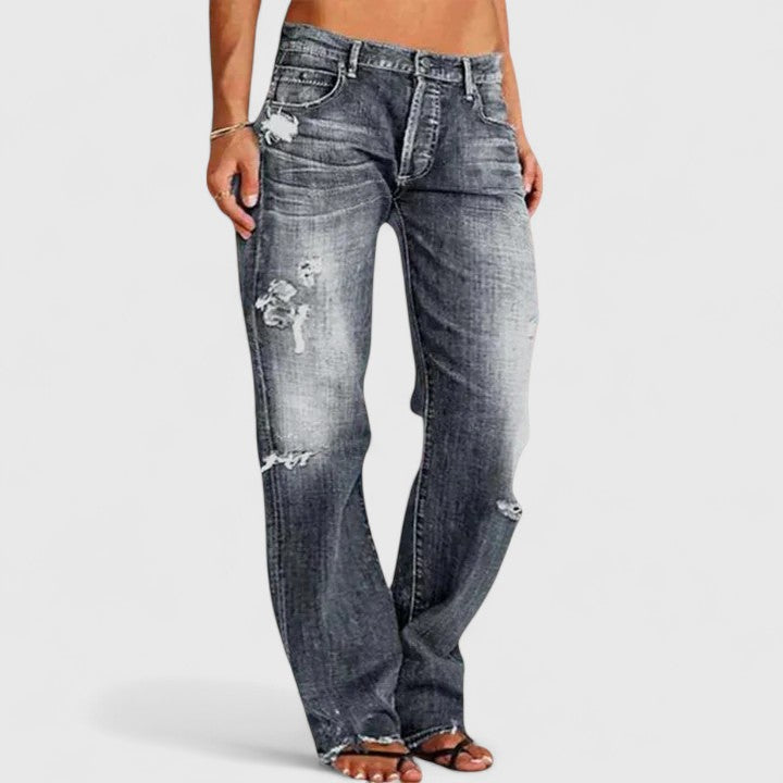 High Stretch Wide Leg Jeans with Relaxed Fit