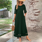 Midi Dress in Breathable Knit with Flowing Silhouette