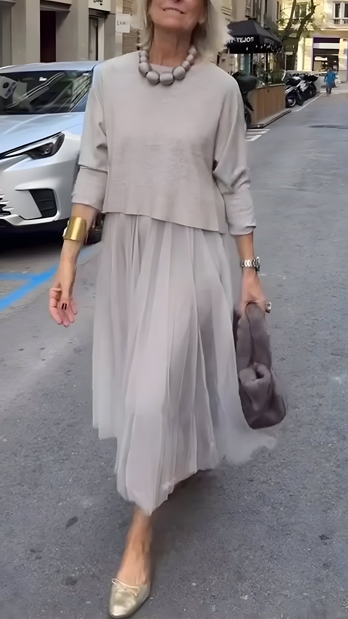 Layered Midi Dress with a Refined Everyday Silhouette