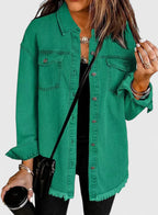 Classic Denim Jacket with Pockets and Relaxed Fit
