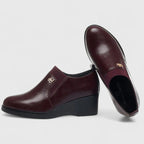 Wedge Heels with Elasticated Panels and Cushioned Footbed