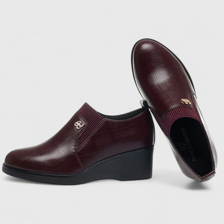 Wedge Heels with Elasticated Panels and Cushioned Footbed