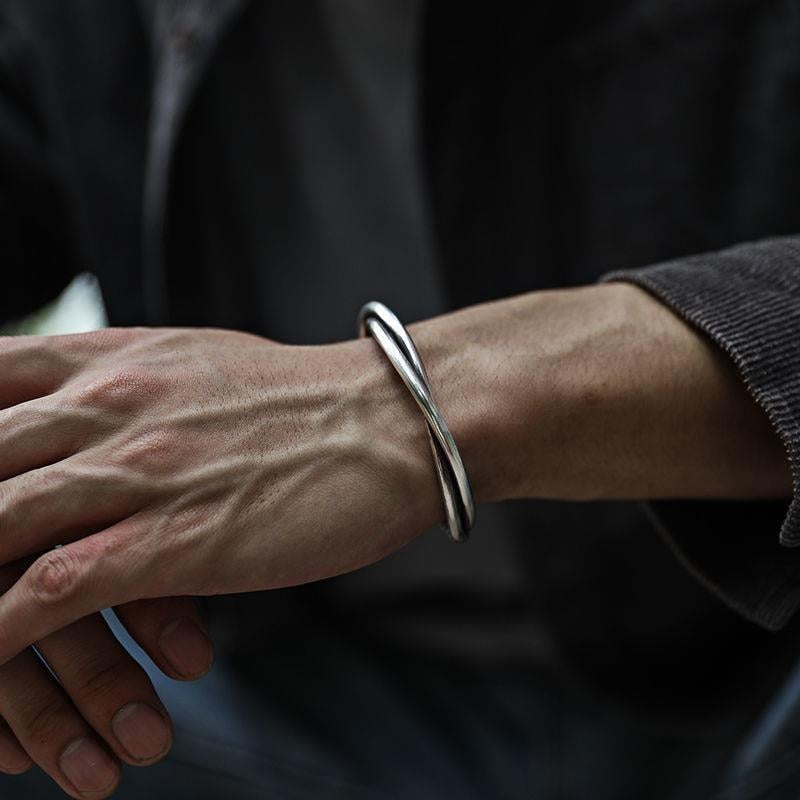 Twisted Open Cuff Bracelet in Hypoallergenic Metal