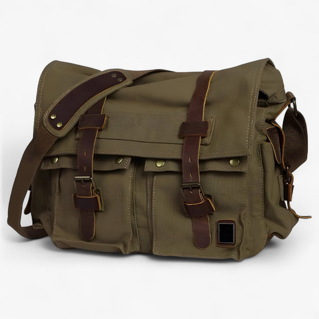 Bolso de hombro de lona vintage para portátiles de 13 a 17 pulgadas