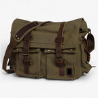 Bolso de hombro de lona vintage para portátiles de 13 a 17 pulgadas