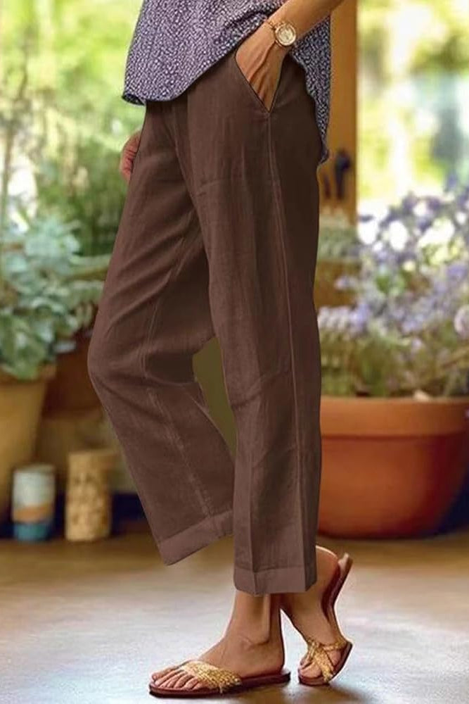 Light Summer Trousers with Graceful Drape and Pockets
