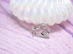 Paw and Heart Pendant Necklace with Cubic Zirconia in Silver Colour