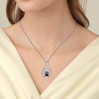 Paw and Heart Pendant Necklace with Bone Charm for Dog Lovers