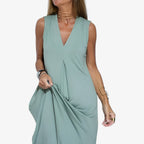 Long Dress and Cardigan Two-Piece Outfit