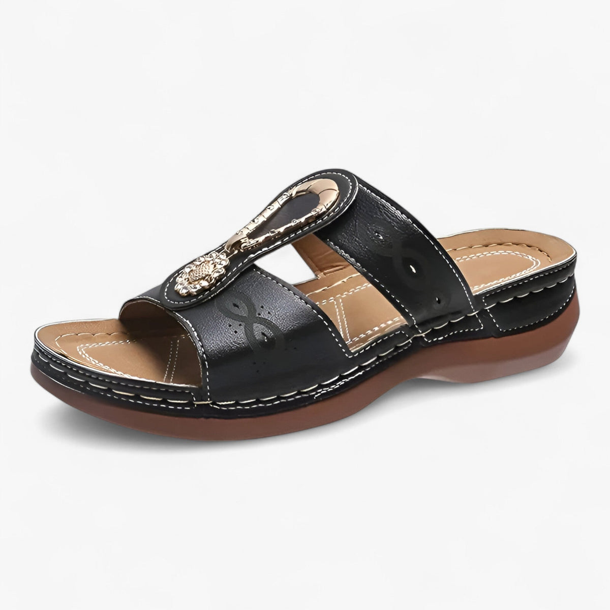 Sandaler med öppen tå och tjock, dämpad sula