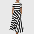 Striped Dress with Handmade Detailing