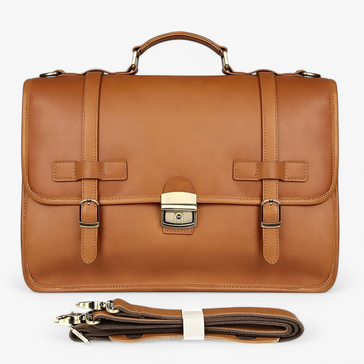 Faux Leather Portfolio Bag with Multiple Compartments for Work