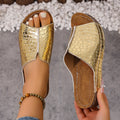 Slip-On Wedge Sandals with Gentle Lift