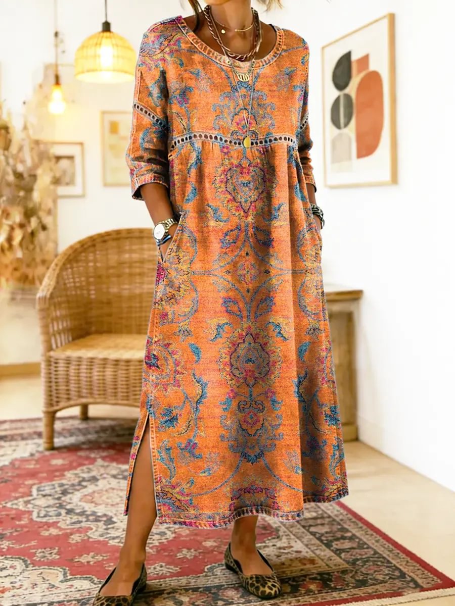 Vestido de estampado floral con corte holgado y favorecedor