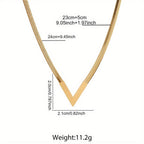 Minimalist V-Shaped Chain Pendant Necklace with Geometric Line