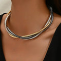 Vintage-Style Thick Layered Chain Necklace with Bold Links