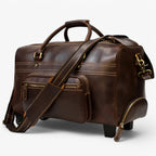 22-Inch Faux Leather Travel Trolley with Laptop Section