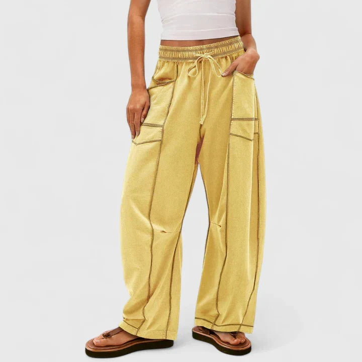 Baggy Leg Trousers with Easy Movement