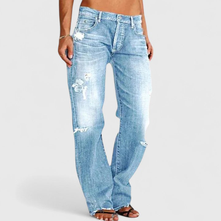 High Stretch Wide Leg Jeans with Relaxed Fit