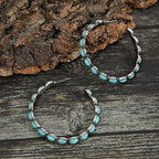 Vintage-Style Stone Hoop Earrings with Colour Choice