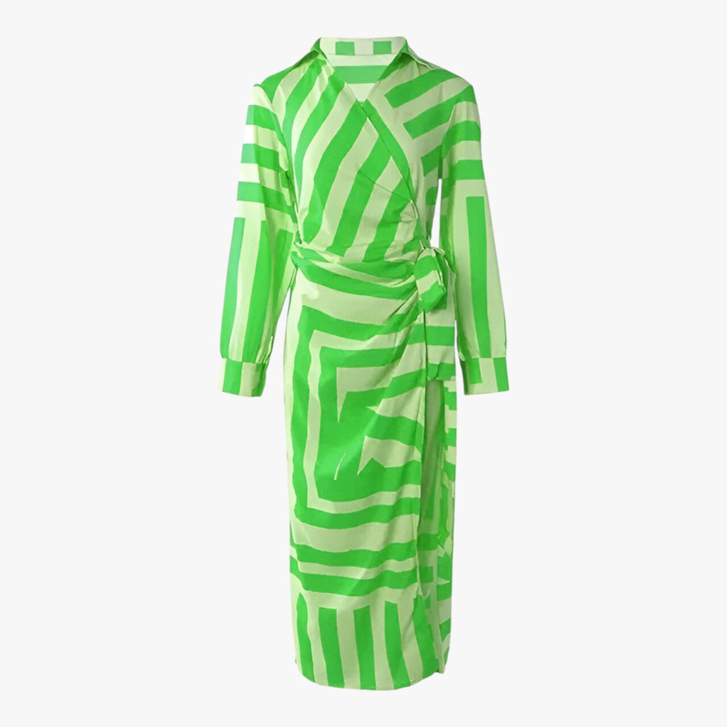 Printed Chiffon Maxi Dress with a Flattering V-Neck
